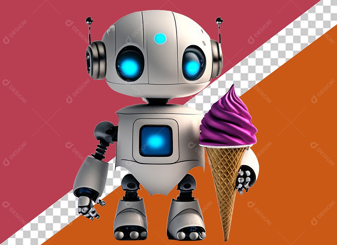 Personagem 3D Robô Para Composição PSD