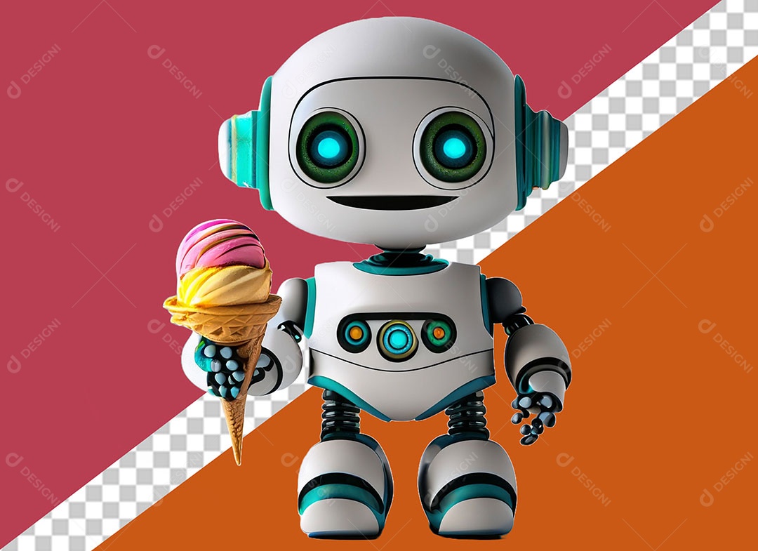 Personagem 3D Robô Para Composição PSD