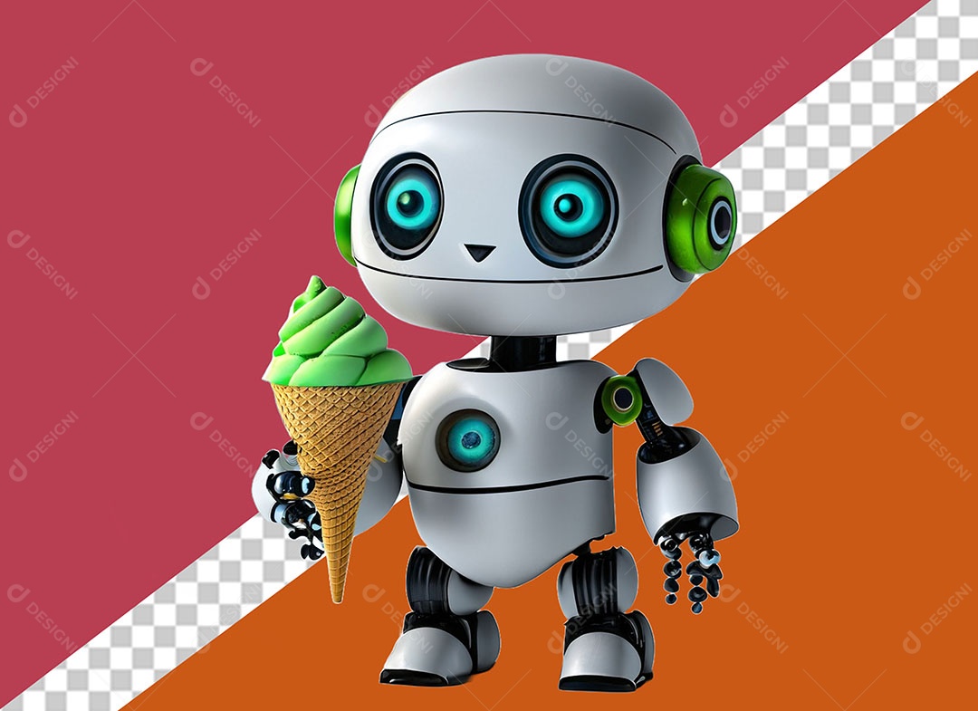 Personagem 3D Robô Para Composição PSD