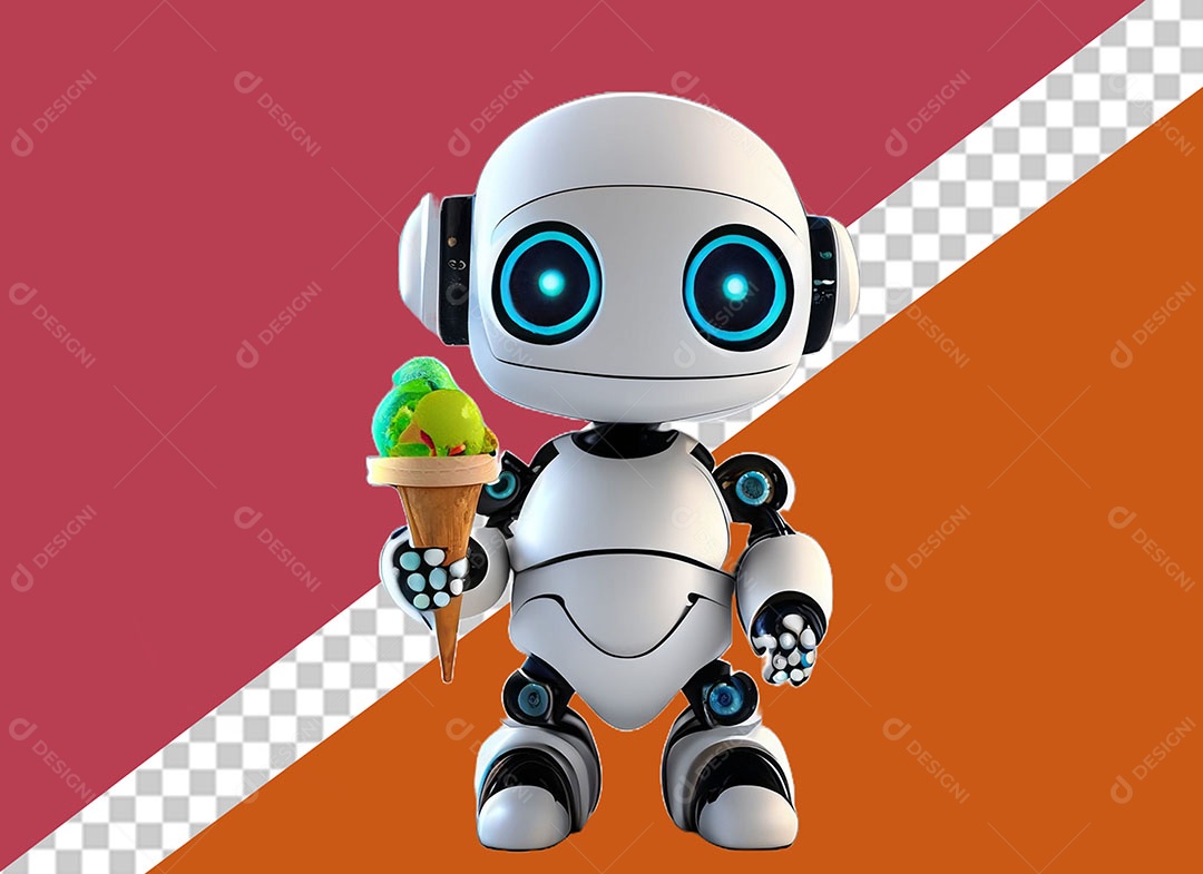 Personagem 3D Robô Para Composição PSD