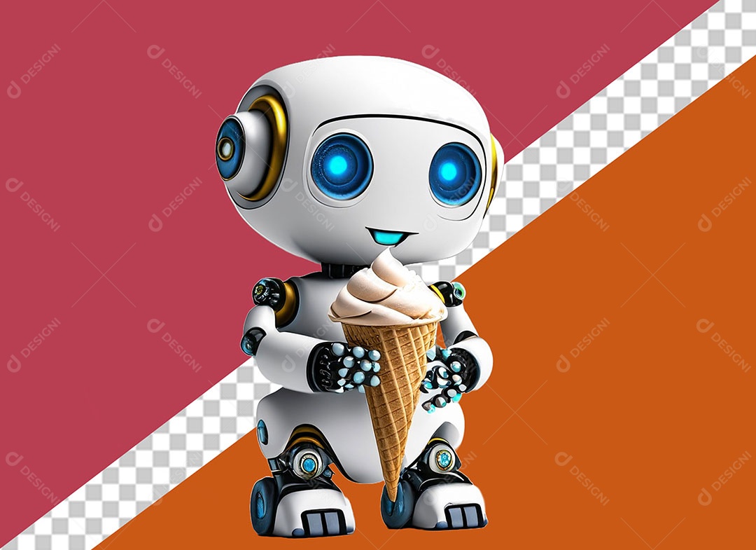 Personagem 3D Robô Para Composição PSD