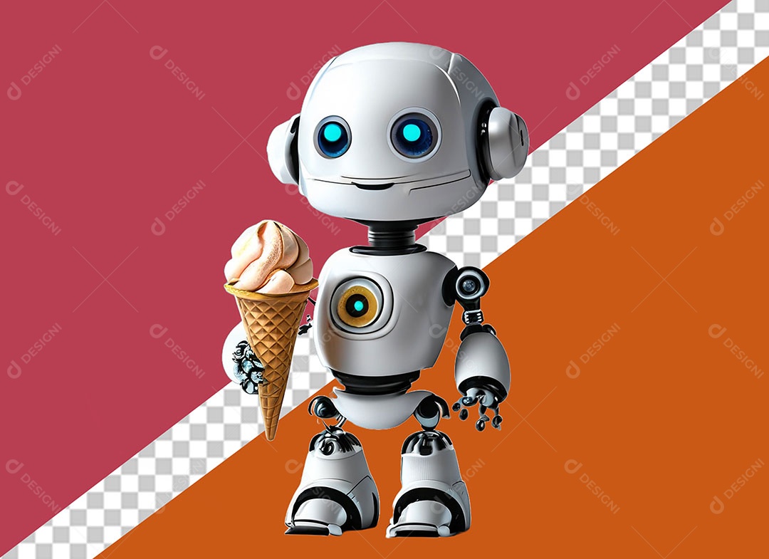 Personagem 3D Robô Para Composição PSD