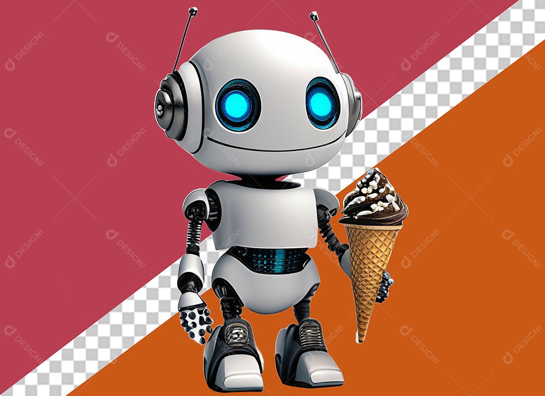 Personagem 3D Robô Para Composição PSD