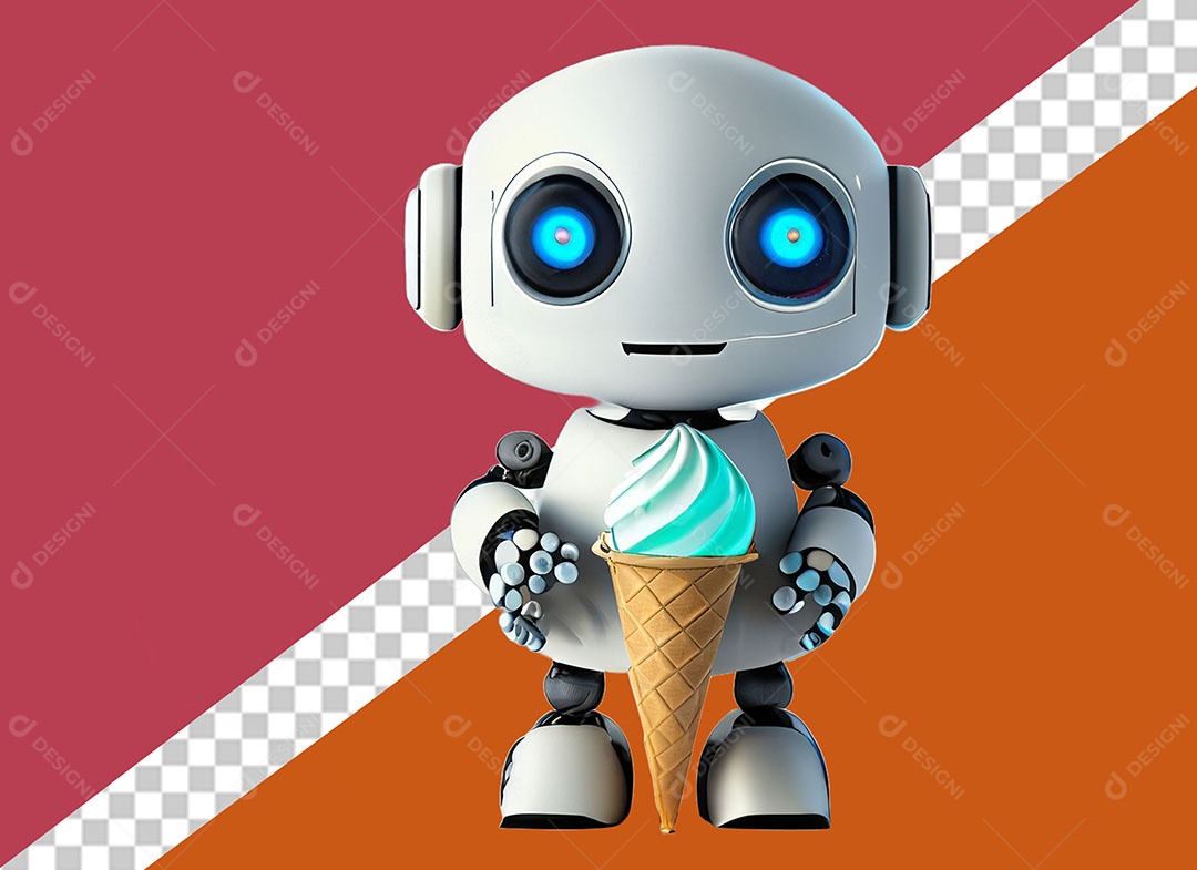 Personagem 3D Robô Para Composição PSD
