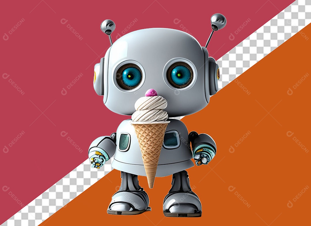Personagem 3D Robô Para Composição PSD