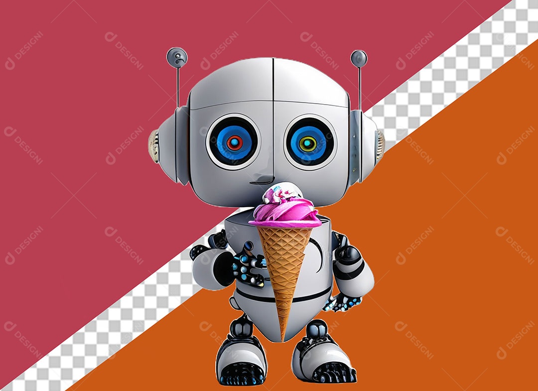Personagem 3D Robô Para Composição PSD