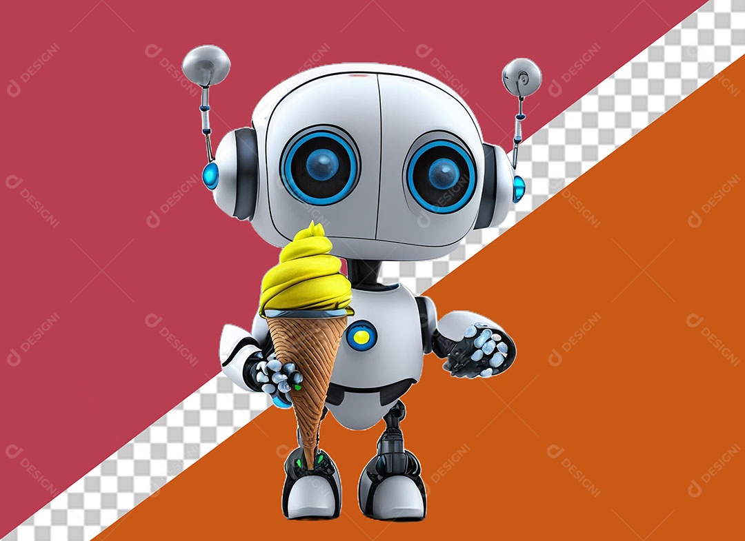 Personagem 3D Robô Para Composição PSD