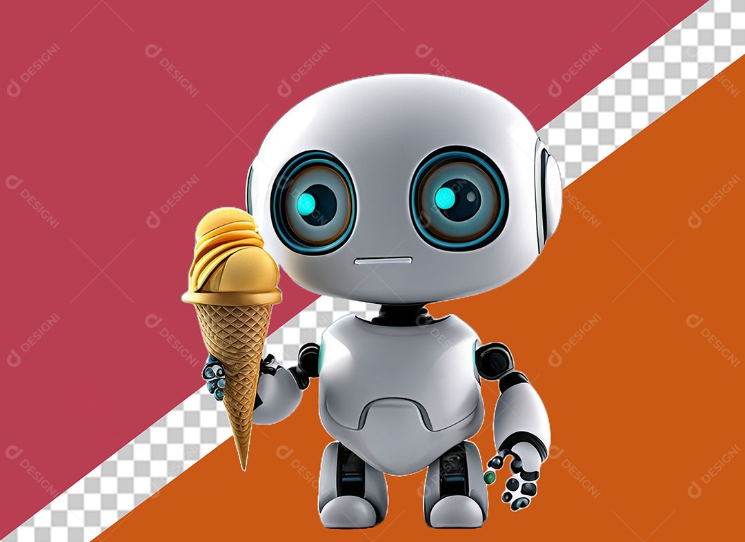 Personagem 3D Robô Para Composição PSD