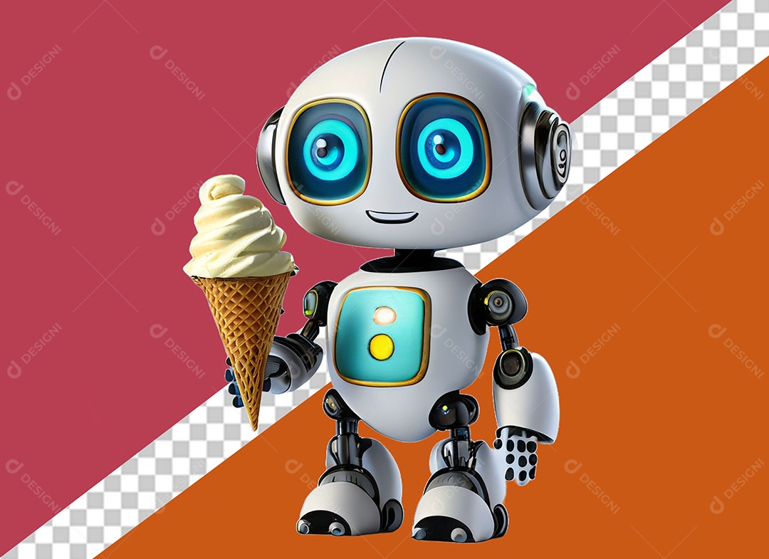 Personagem 3D Robô Para Composição PSD