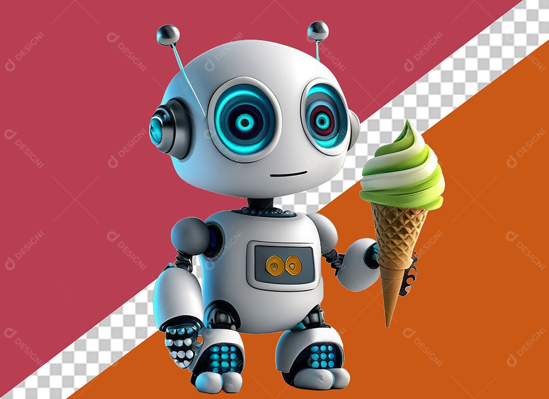 Personagem 3D Robô Para Composição PSD