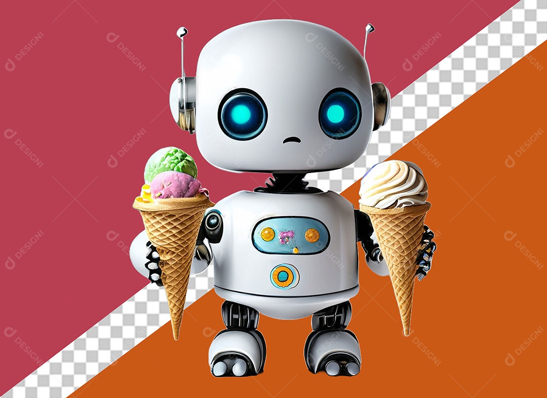 Personagem 3D Robô Para Composição PSD