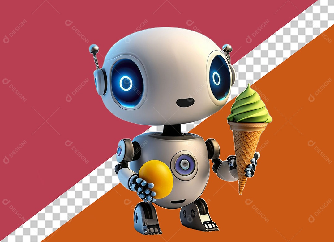 Personagem 3D Robô Para Composição PSD