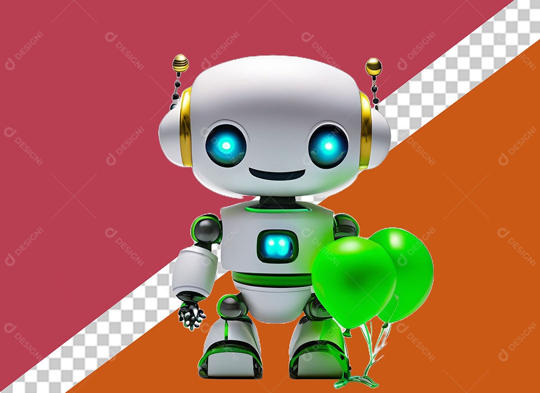 Personagem 3D Robô Para Composição PSD
