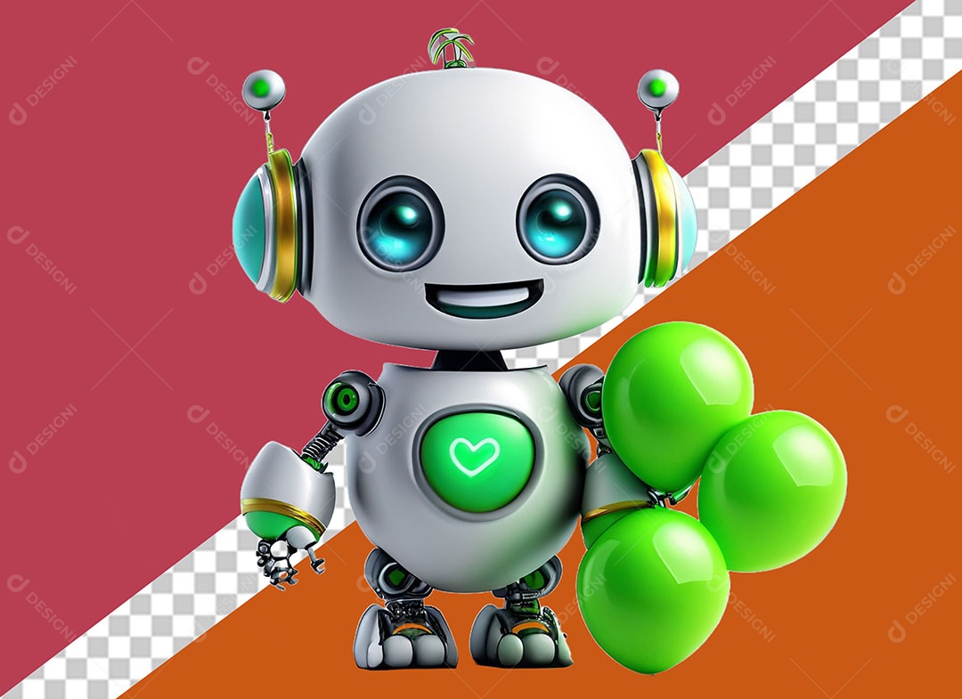 Personagem 3D Robô Para Composição PSD