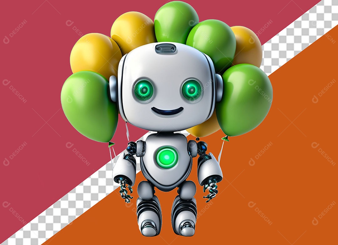 Personagem 3D Robô Para Composição PSD