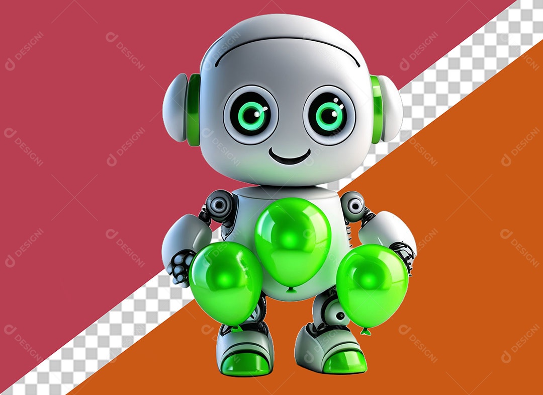 Personagem 3D Robô Para Composição PSD