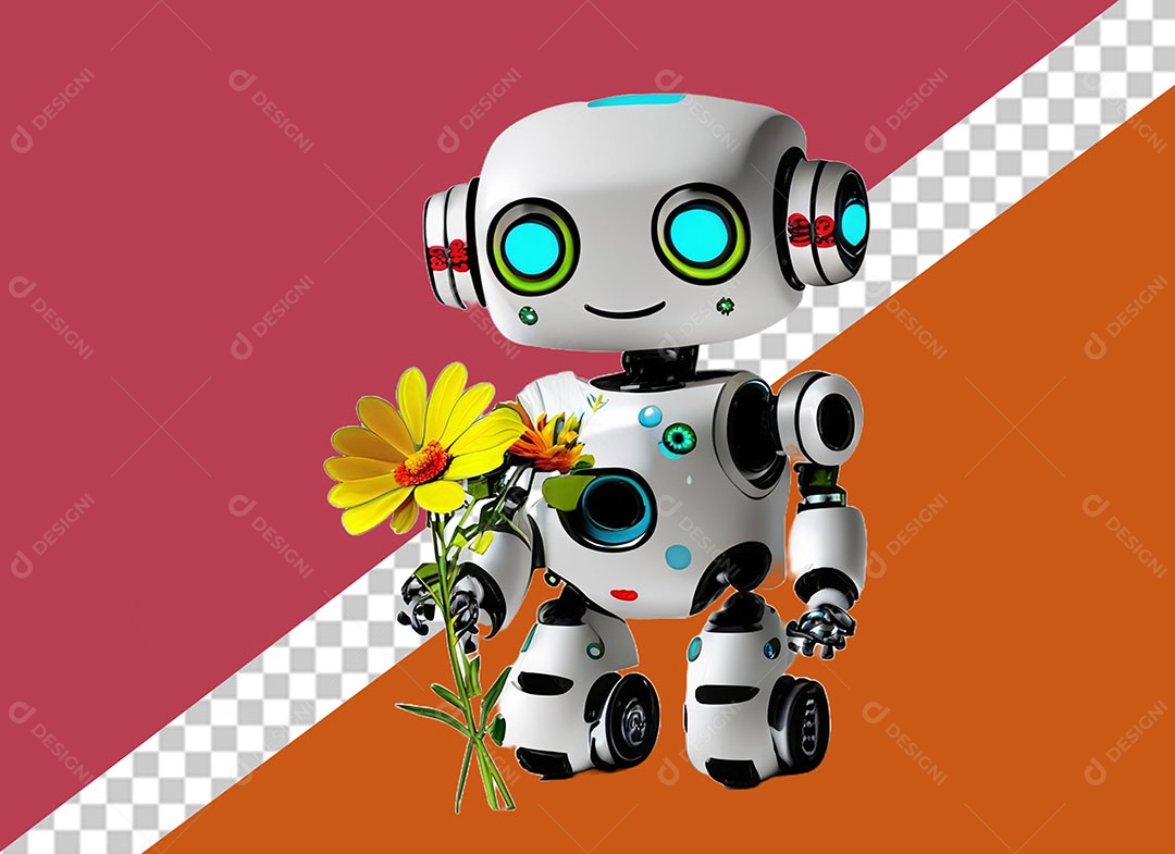 Personagem 3D Robô Para Composição PSD