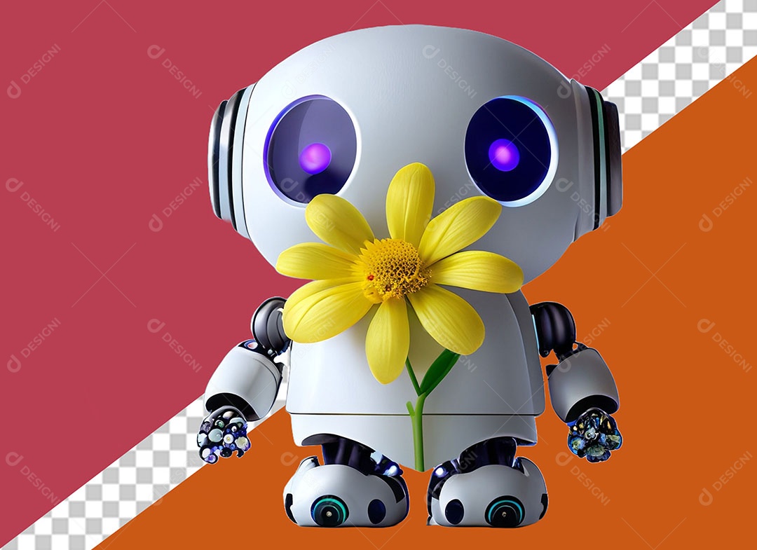 Personagem 3D Robô Para Composição PSD