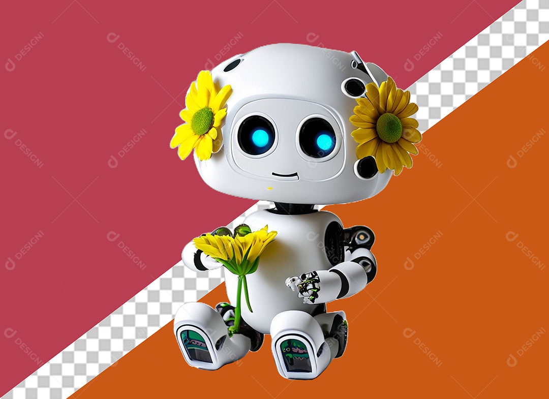 Personagem 3D Robô Para Composição PSD