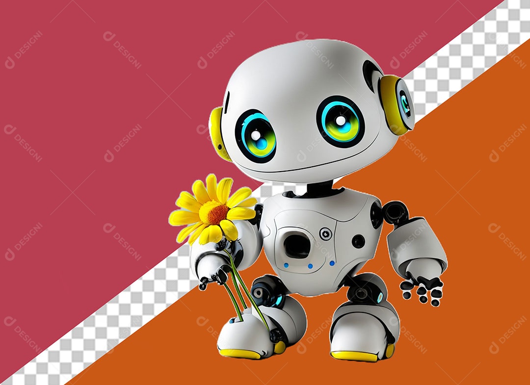 Personagem 3D Robô Para Composição PSD