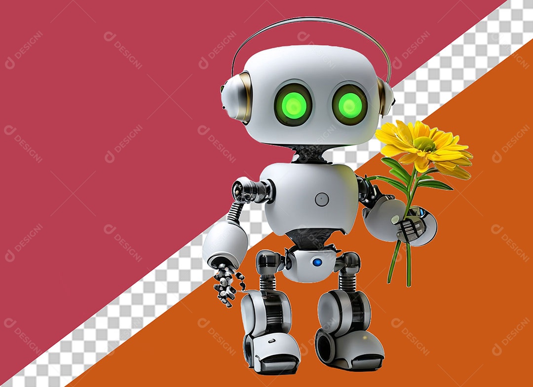 Personagem 3D Robô Para Composição PSD