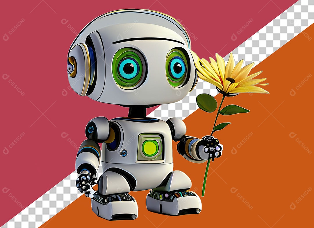 Personagem 3D Robô Para Composição PSD