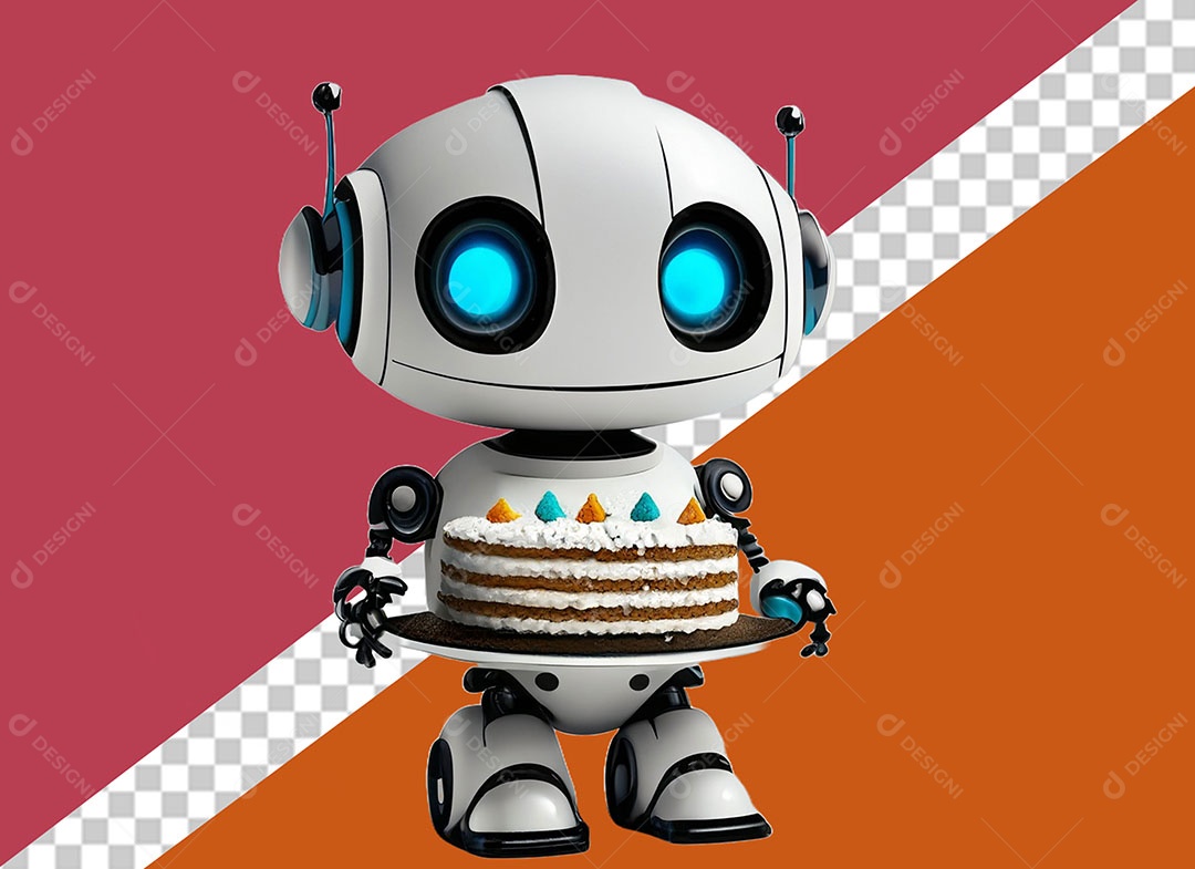 Personagem 3D Robô Para Composição PSD