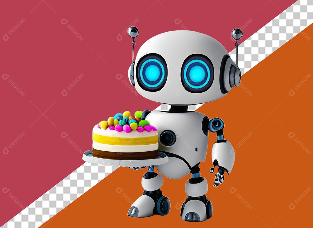 Personagem 3D Robô Para Composição PSD