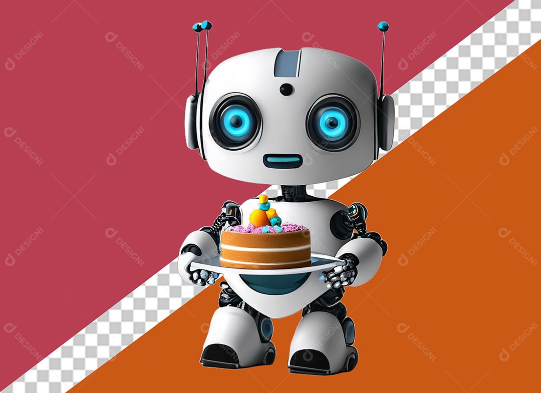 Personagem 3D Robô Para Composição PSD