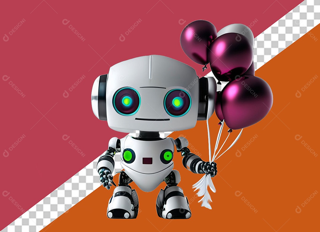 Personagem 3D Robô Para Composição PSD