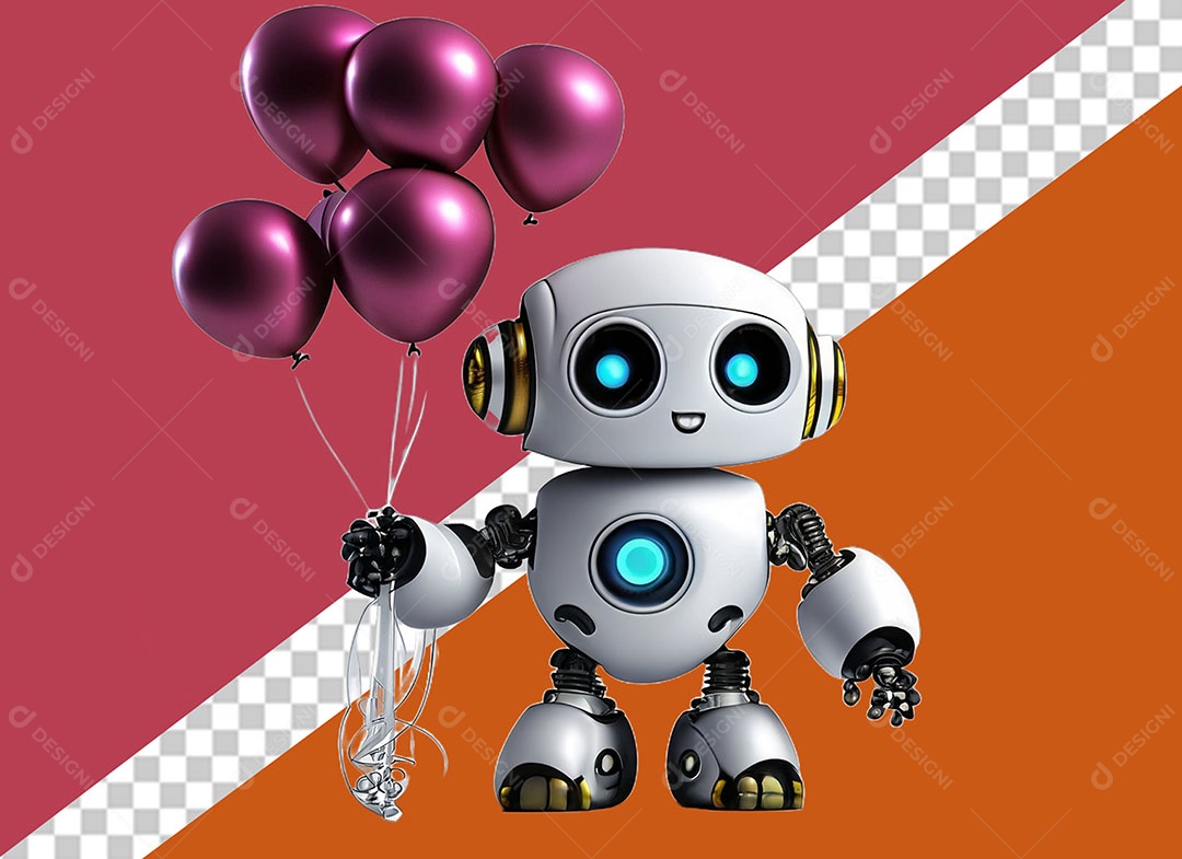 Personagem 3D Robô Para Composição PSD