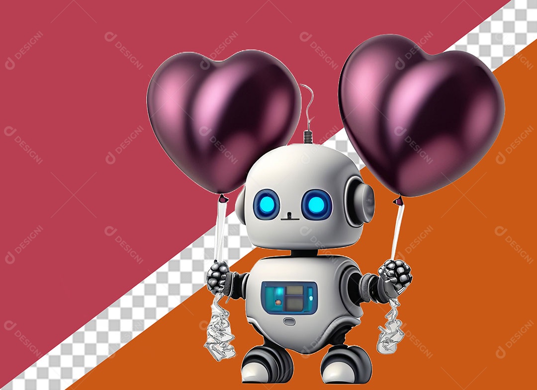 Personagem 3D Robô Para Composição PSD
