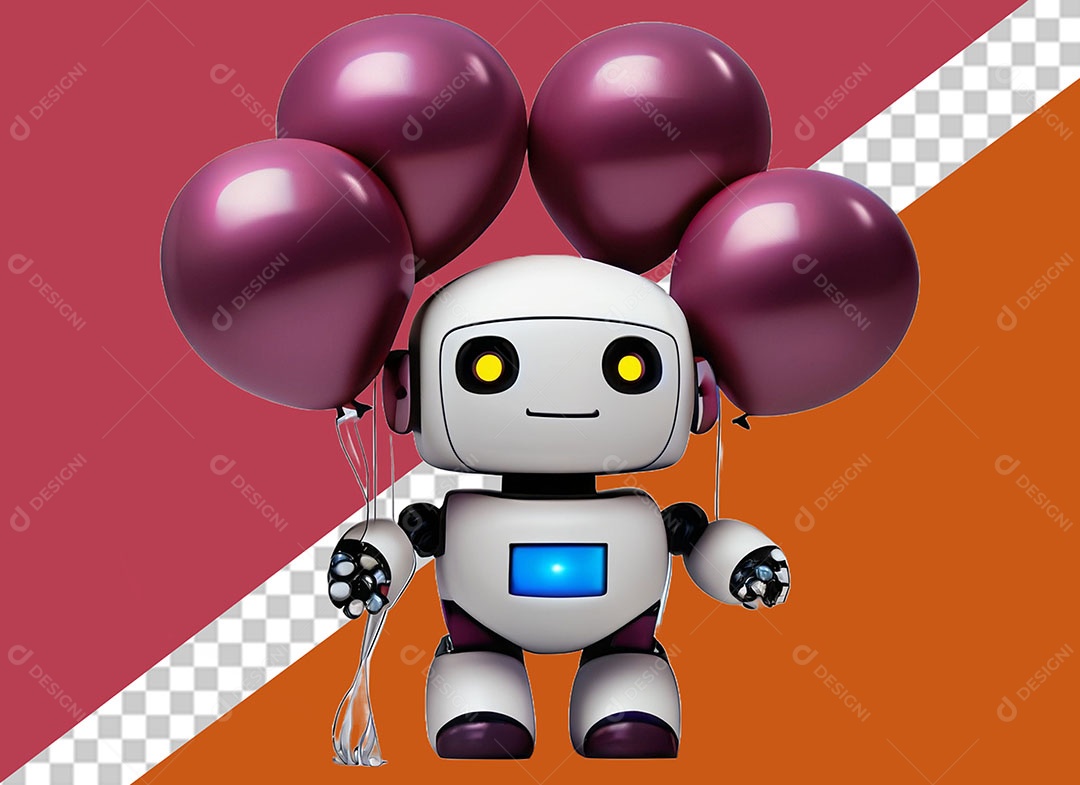 Personagem 3D Robô Para Composição PSD