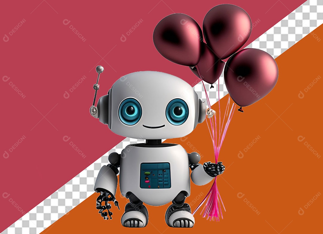 Personagem 3D Robô Para Composição PSD