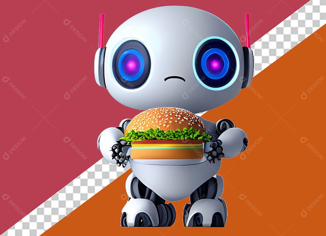Personagem 3D Robô Para Composição PSD