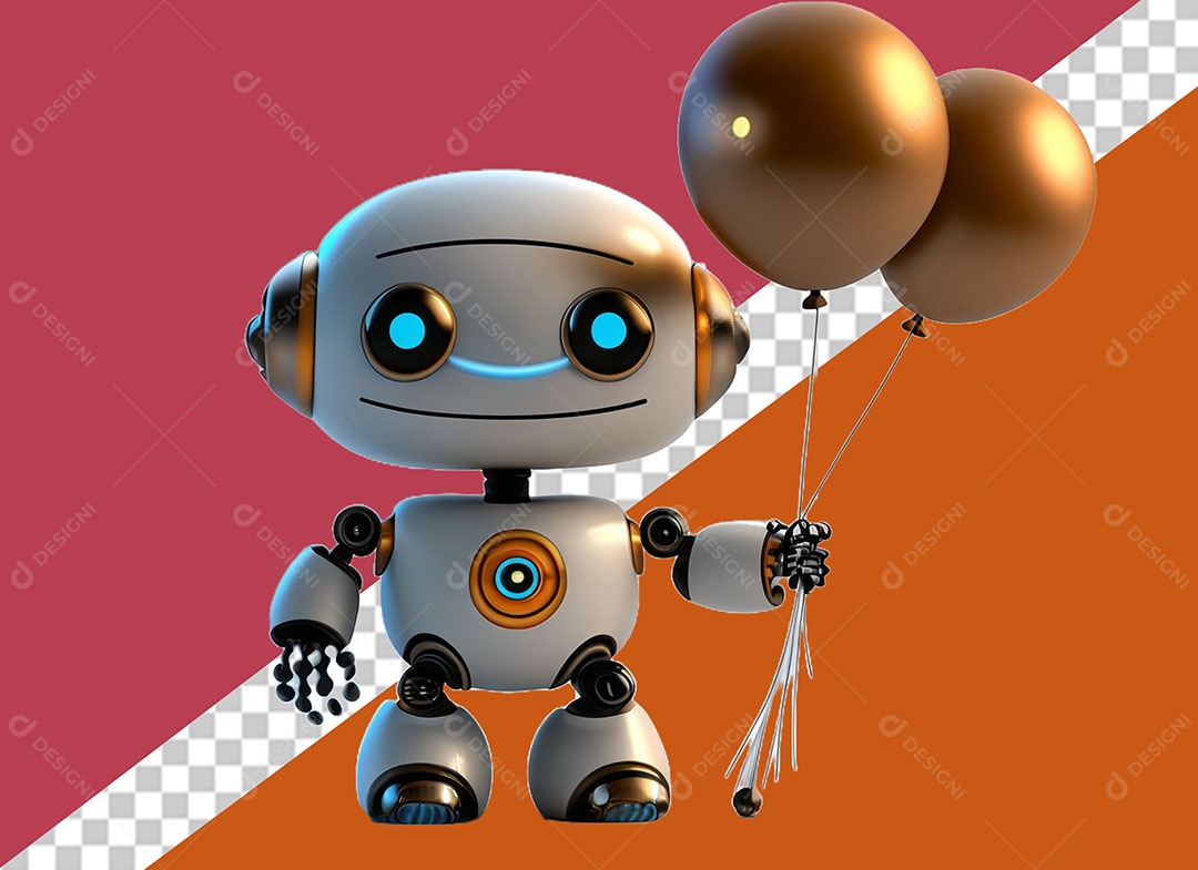 Personagem 3D Robô Para Composição PSD