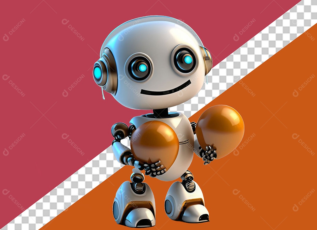 Personagem 3D Robô Para Composição PSD