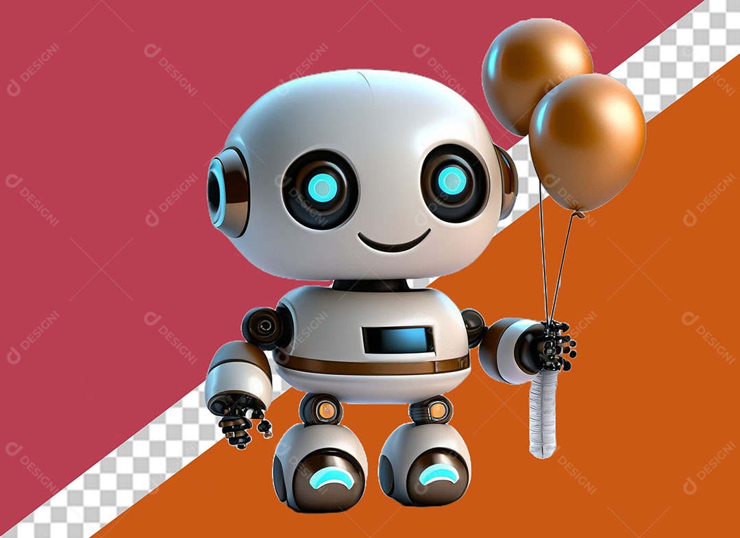 Personagem 3D Robô Para Composição PSD