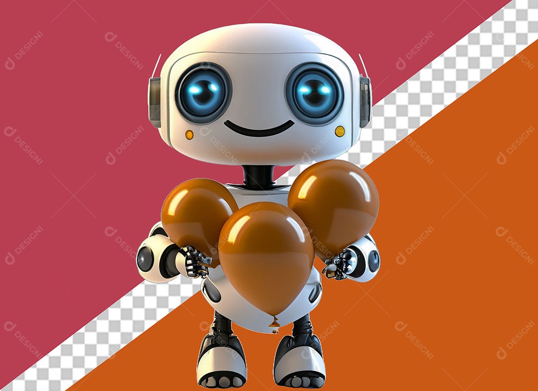 Personagem 3D Robô Para Composição PSD