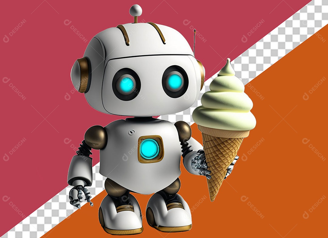 Personagem 3D Robô Para Composição PSD