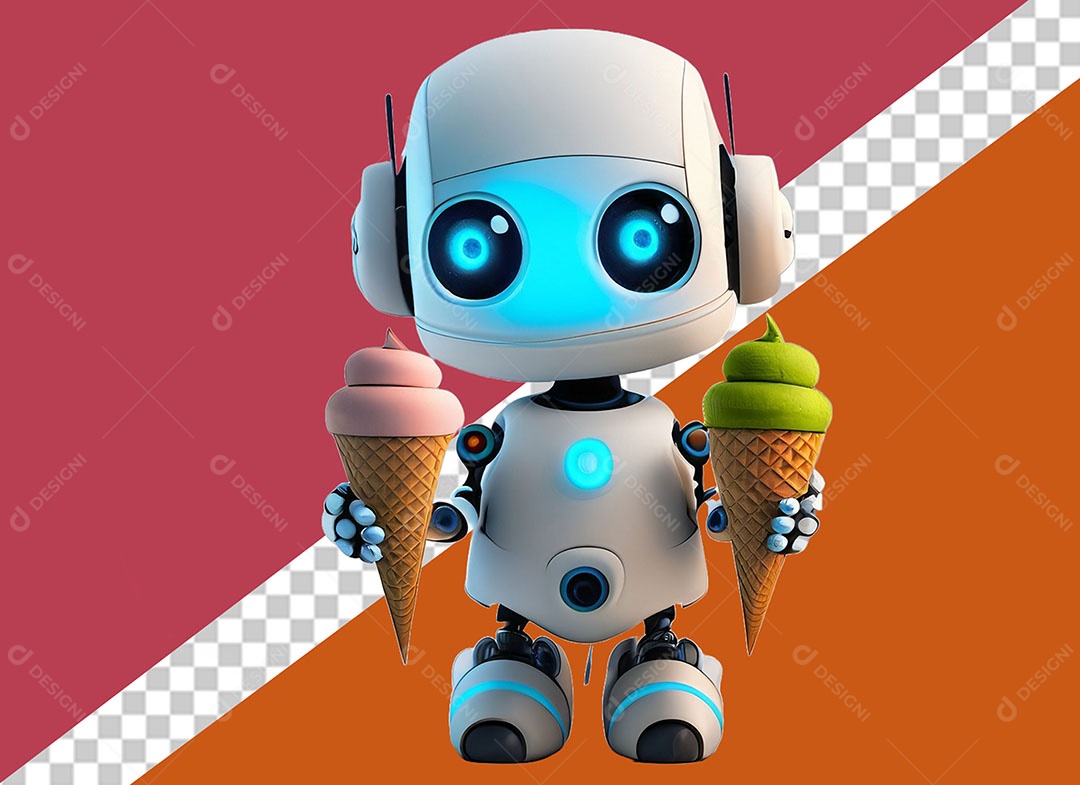 Personagem 3D Robô Para Composição PSD