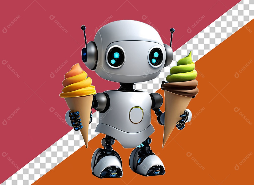 Personagem 3D Robô Para Composição PSD