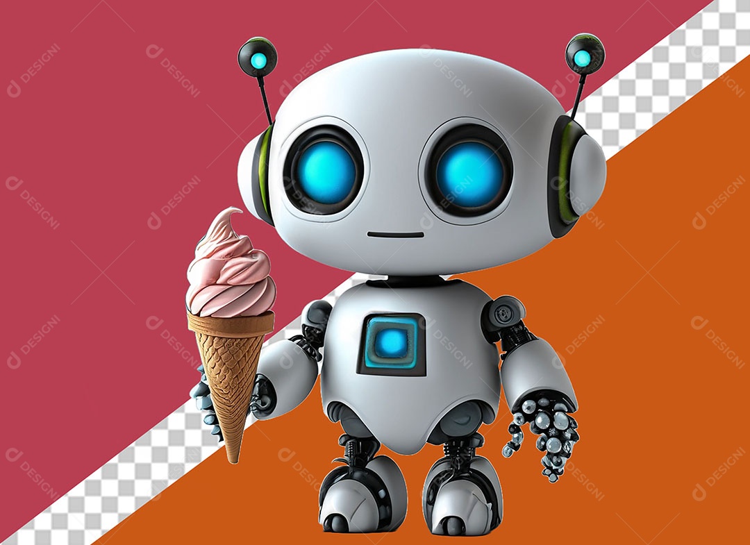 Personagem 3D Robô Para Composição PSD