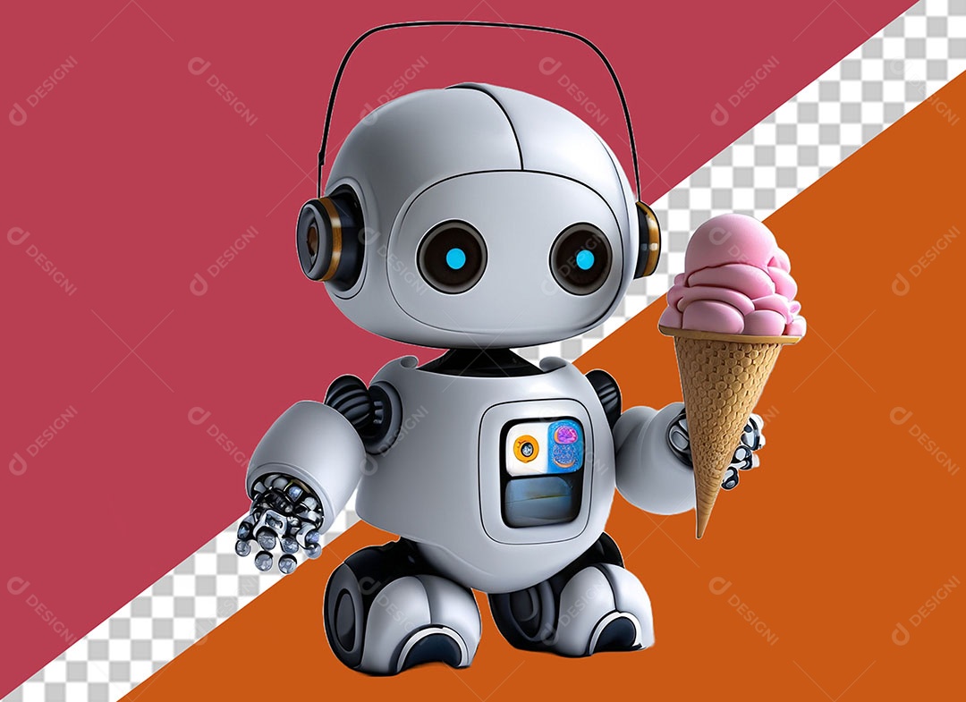 Personagem 3D Robô Para Composição PSD