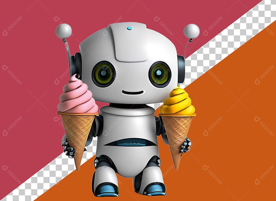 Personagem 3D Robô Para Composição PSD