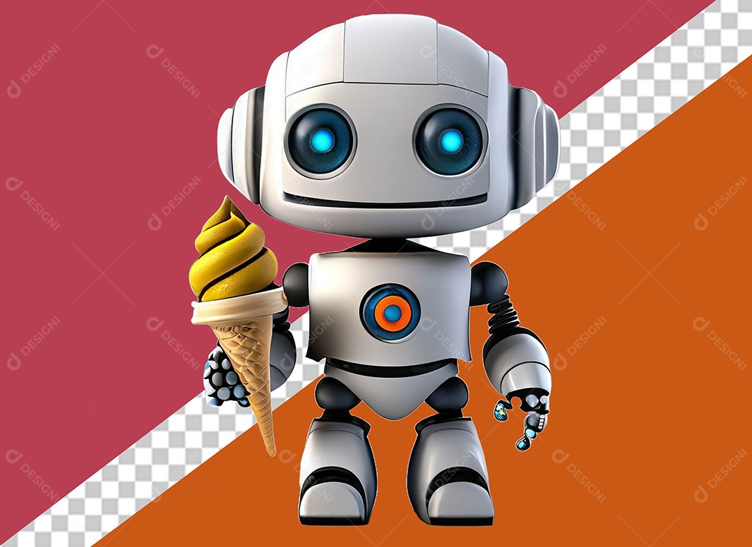 Personagem 3D Robô Para Composição PSD