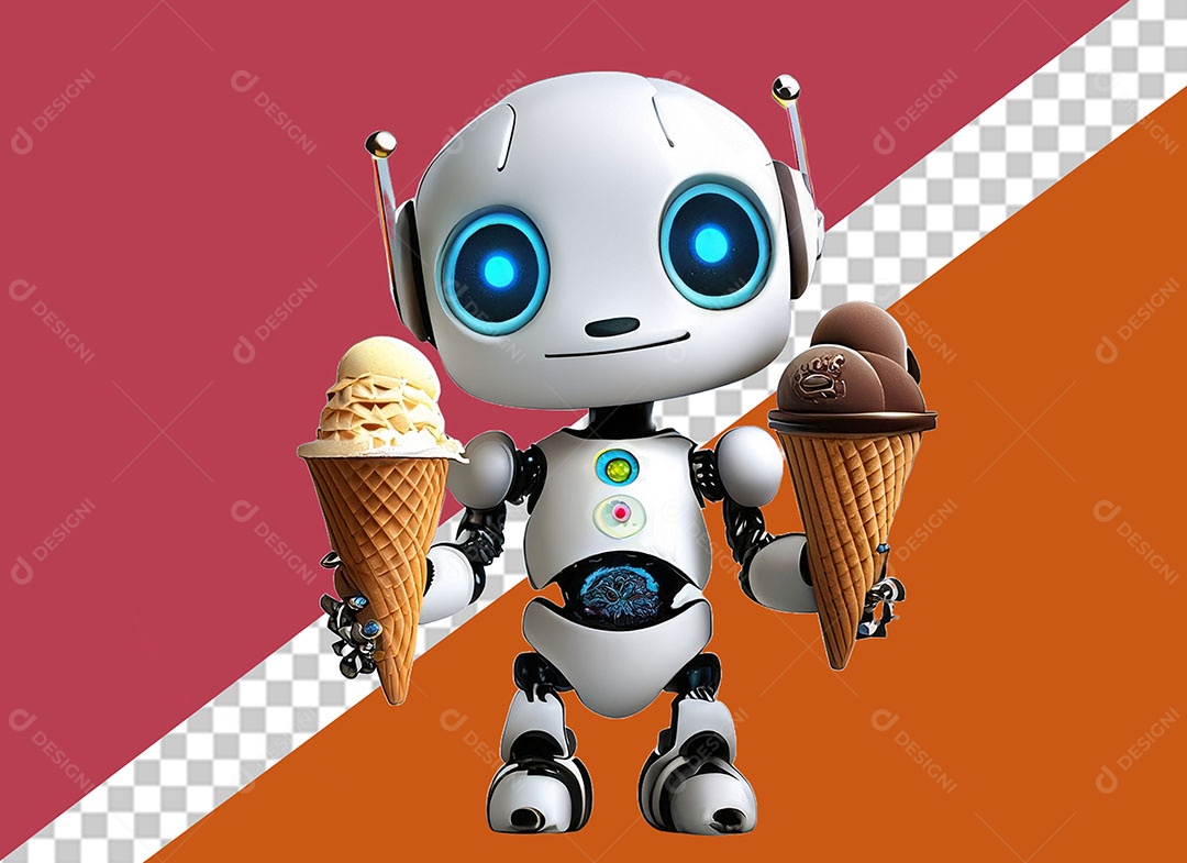 Personagem 3D Robô Para Composição PSD