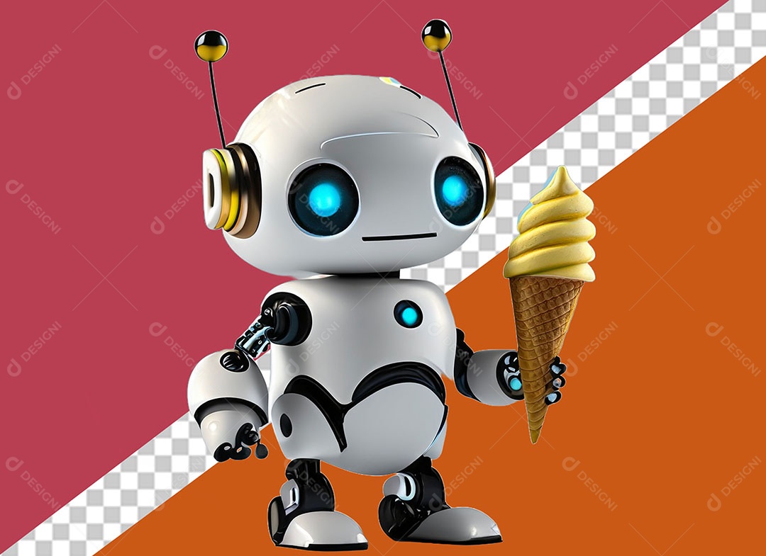 Personagem 3D Robô Para Composição PSD