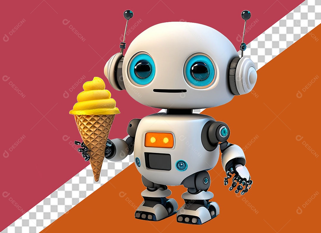 Personagem 3D Robô Para Composição PSD
