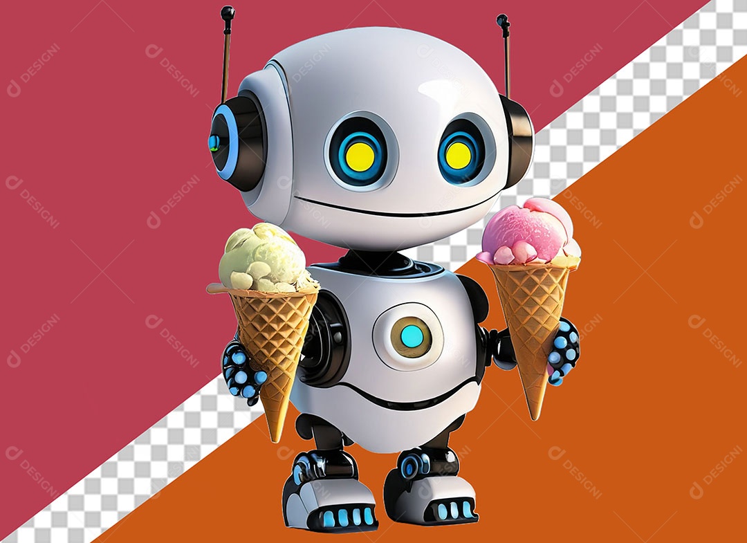 Personagem 3D Robô Para Composição PSD